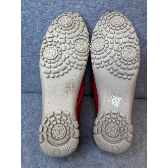 Marc Joseph NY Red Cream Leather Hand-Stitched Golf Moccasins Women’s - Size 6 - Picture 6 of 9